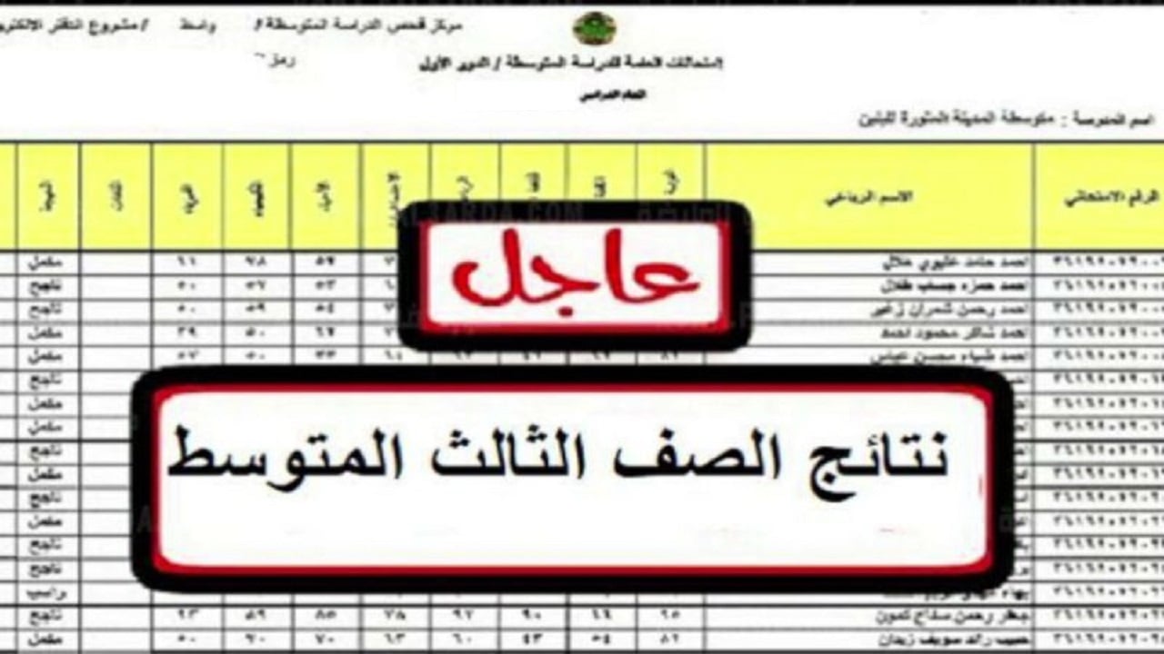 نتائجنا .. الان رابط الاستعلام عن نتائج اعتراضات الثالث متوسط 2024 بالرقم الامتحاني والاسم عبر وزارة التربية العراقية