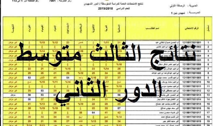 هنا رابط استخراج نتائج الثالث متوسط 2024 الدور الثاني .. فور الصدور