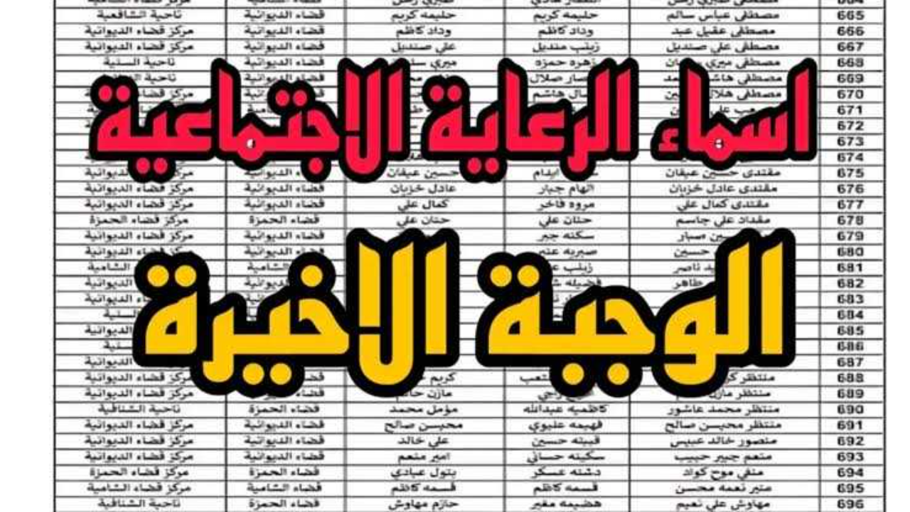 استعلم هسة عن اسمك.. هنا رابط الاستعلام عن اسماء الرعاية الاجتماعية الوجبة الاخيرة بالعراق 2025 وأبرز الشروط المطلوبة