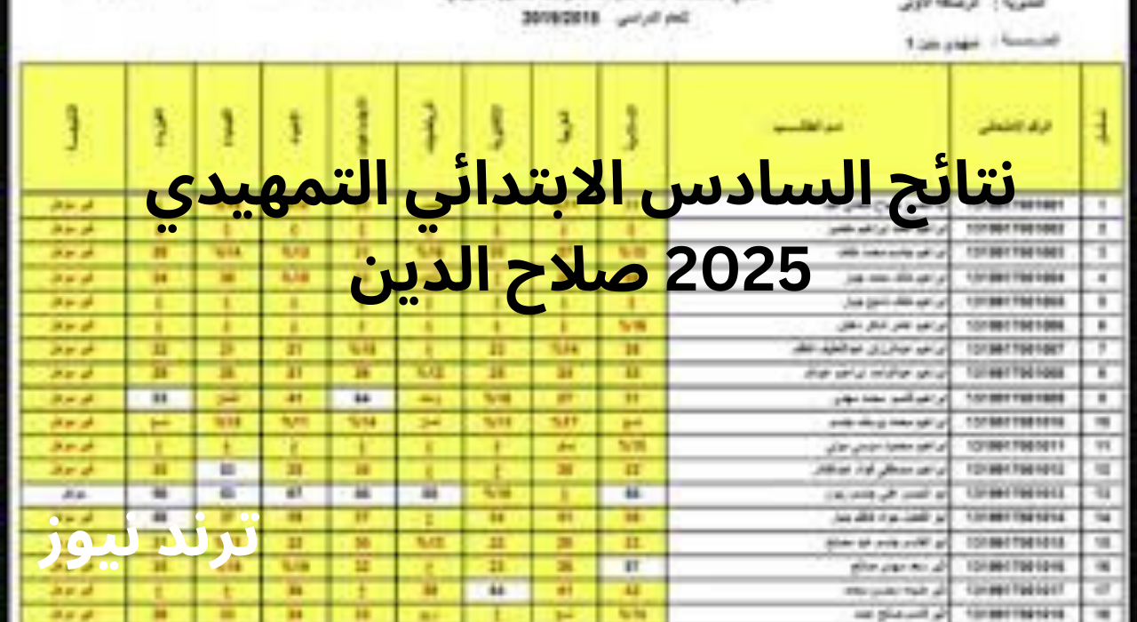 كيفية الاستعلام عن نتائج السادس الابتدائي التمهيدي 2025 في العراق محافظة صلاح الدين