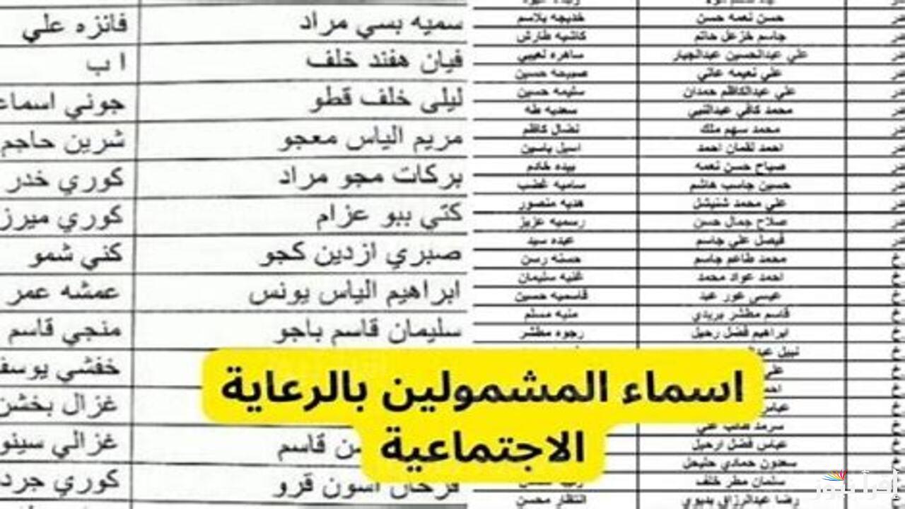 من هنا تعرف على أسماء المشمولين بالرعاية الاجتماعية الوجبة الأخيرة 2025 لعموم المحافظات العراقية