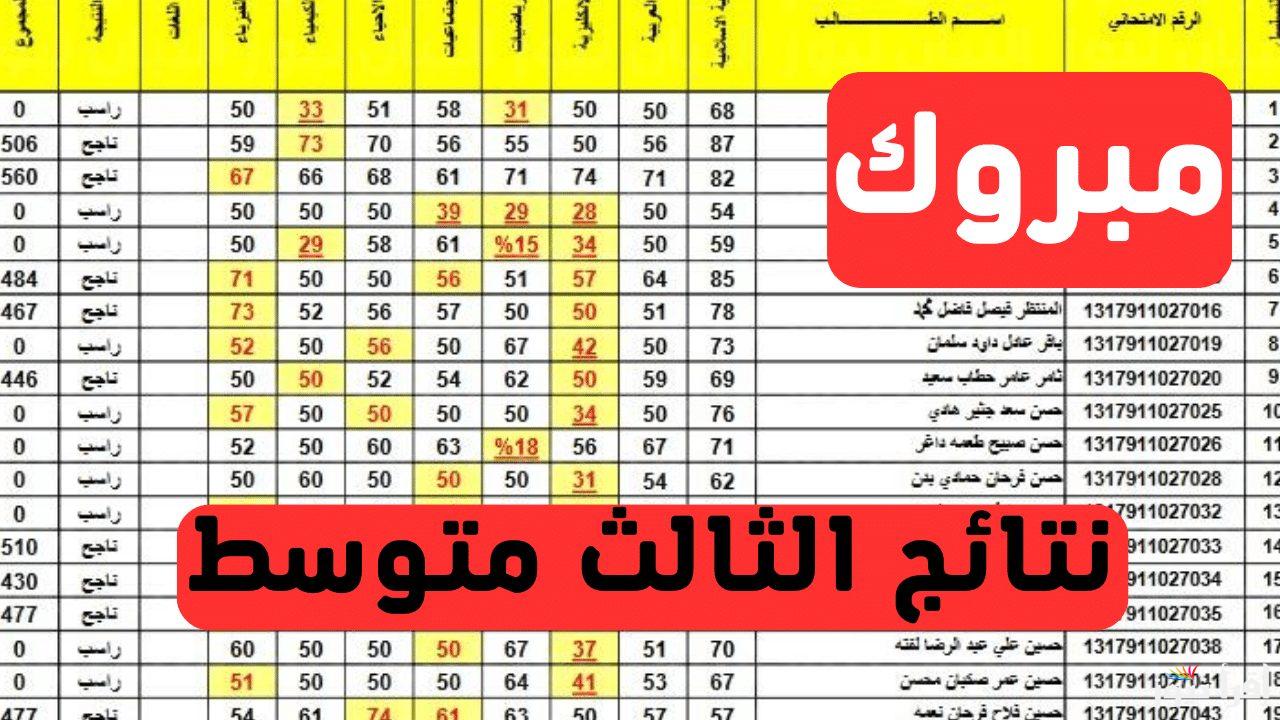 شغال epedu.gov.iq لينك نتائج الثالث المتوسط الدور الأول في العراق 2025 جميع المحافظات