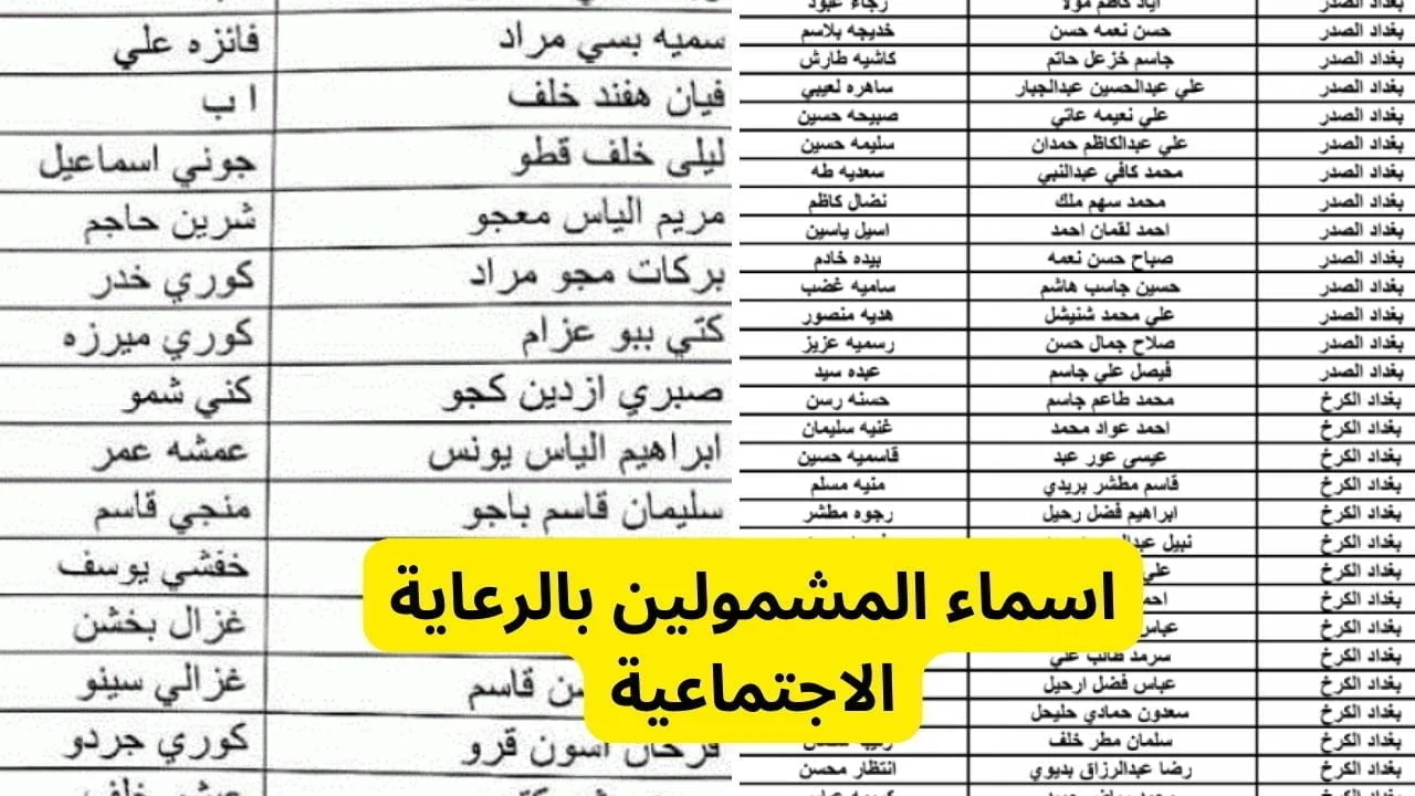 “هنا” أسماء المشمولين في الرعاية الاجتماعية العراق 2025 رابط منصة مظلتي